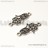 Connettore Mano di Fatima in metallo argento antico 25x13mm