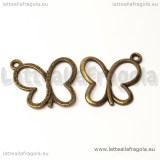 Charm farfalla in metallo color bronzo 24x20mm