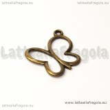 Charm farfalla in metallo color bronzo 24x20mm