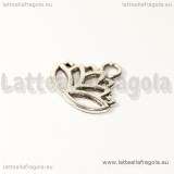 Charm Fiore di Loto in metallo argento antico 17x14mm