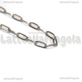 Collana in Acciaio Inox maglia rettangolare 4x1.8mm 45cm