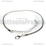 Base Bracciale tipo pandora in rame silver plated 19cm
