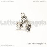 Charm Indovina in metallo argento antico 21x6mm