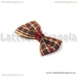 Fiocco Fantasia Tartan Bordeaux in poliestere 25x15mm