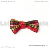 Fiocco Fantasia Tartan Rosso in poliestere 25x15mm