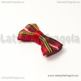 Fiocco Fantasia Tartan Rosso in poliestere 25x15mm