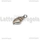 Ciondolo Conchiglia 3D in Acciaio Inox 18.5x7x3.5mm