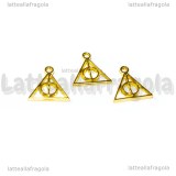 Charm Doni della morte Harry Potter in metallo gold plated 13x12mm