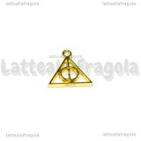 Charm Doni della morte Harry Potter in metallo gold plated 13x12mm