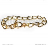 Bracciale maglia puntinata in metallo Gold Plated 21cm