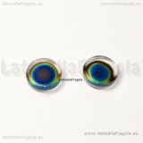 2 Cabochon in vetro colorato termosensibile 10mm