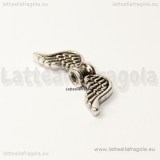 Spaziatore ali d angelo in metallo argento antico 20x8mm