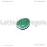 Goccia in Ceramica Smeraldo effetto perlato foro passante 16x12mm