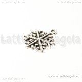 Ciondolo fiocco di neve in metallo argento antico 20x15mm