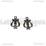 Charm Arpa in metallo argento antico 15x9mm