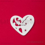 Cuore in legno traforato bianco 34.4x30mm