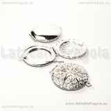 Ciondolo apribile Tondo filigranato silver plated 32x27mm