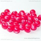 Perla in vetro rosa glossy 10mm