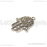 Ciondolo mano di Fatima in metallo argento antico 30x21.5mm