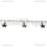 1 Metro Catena in Acciaio Inox maglia ovale Charms Stelle 4mm