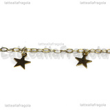 1 Metro Catena in Acciaio Inox Dorato maglia ovale Charms Stelle 4mm