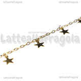 1 Metro Catena in Acciaio Inox Dorato maglia ovale Charms Stelle 4mm