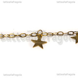 1 Metro Catena in Acciaio Inox Dorato maglia ovale Charms Stelle 4mm