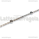 1 Metro Catena Rosario in Acciaio Inox maglia attorcigliata sfere 4mm
