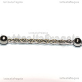 1 Metro Catena Rosario in Acciaio Inox maglia attorcigliata sfere 4mm