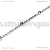 1 Metro Catena Rosario in Acciaio Inox maglia attorcigliata sfere 4mm