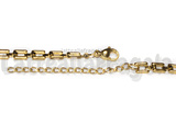 Bracciale Maglia rettangoli in Acciaio Inox Dorato 18cm