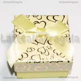 Astuccio Fantasia Cuori Dorati con Fiocco 50x50x38mm