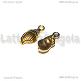 Ciondolo Conchiglia 3D in Acciaio Inox Dorato 18.5x7x3.5mm