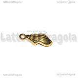 Ciondolo Conchiglia 3D in Acciaio Inox Dorato 18.5x7x3.5mm