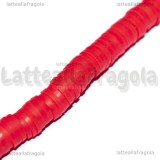 Perle Heishi Rosso in pasta polimerica 6x1mm Filo 45cm