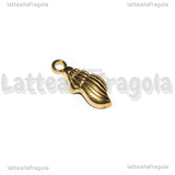 Ciondolo Conchiglia 3D in Acciaio Inox Dorato 18.5x7x3.5mm
