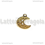 Ciondolo Luna Filigranata in Acciaio Inox Dorato 19x15x1mm