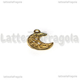 Ciondolo Luna Filigranata in Acciaio Inox Dorato 19x15x1mm