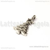 Charm in metallo argento antico Albero di Natale 11x20mm