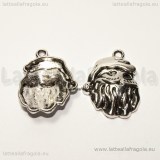 Ciondolo Babbo Natale in metallo argento antico 25x20mm