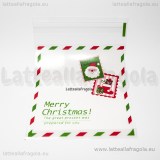 10 Bustine in plastica con chiusura adesiva Cartolina Merry Christmas 13.9x9.9cm