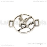 Connettore Ghiandaia Imitatrice in metallo argento antico 26x20mm