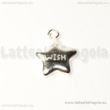 Charm Stella Wish in metallo silver plated  16.5x13mm