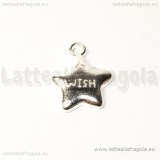 Charm Stella Wish in metallo silver plated 16.5x13mm
