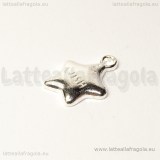 Charm Stella Wish in metallo silver plated  16.5x13mm