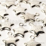 Charm Stella Wish in metallo silver plated  16.5x13mm