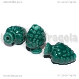Pigna in Ceramica Verde Ramina con foro passante 19x14mm