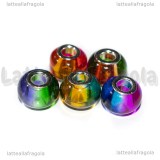 5 Perle in Lampwork colori misti 15x12mm