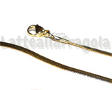 Collana Maglia Snake Piatta 3mm in Acciaio Inox Oro e Argento 45.4cm