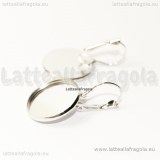 Coppia monachelle chiuse in metallo silver plated con piattello da 20mm